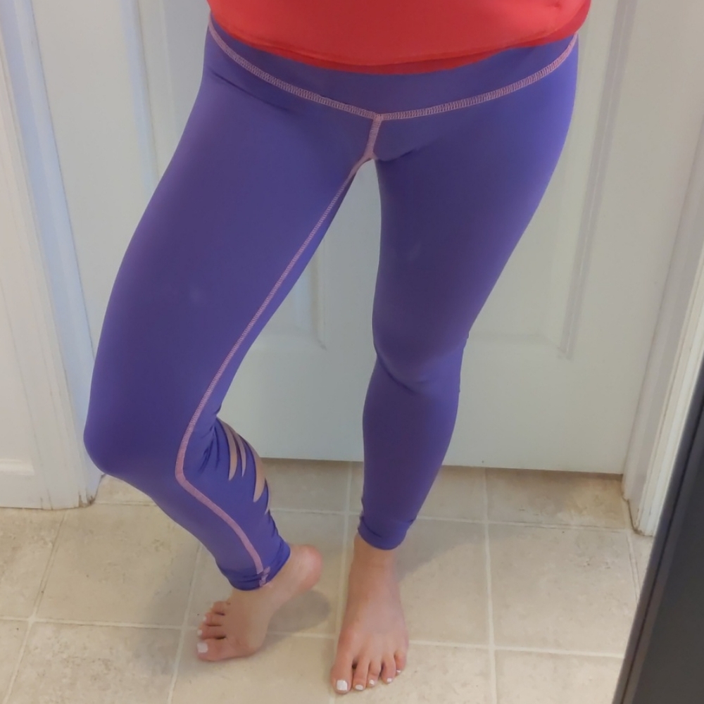 Teeki Purple and Pink Laser Cut Leggings